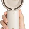 JISULIFE Handheld Portable Turbo Fan [16H Max Cooling Time], 4000mAh USB Rechargeable Personal Battery Operated Mini Small Pocket Fan with 5 Speeds for Travel/Outdoor/Vacation/Concerts - Brown
