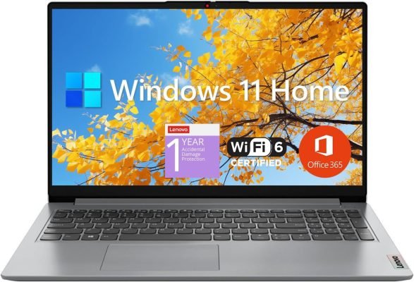 Anniversary Celebration while stocks last：Lenovo IdeaPad 1 Student Laptop, 15.6" FHD Display, Intel Dual Core Processor, 12GB RAM, 512GB SSD + 128GB eMMC, 1 Year Office 365, Wi-Fi 6, Webcam, Bluetooth, SD Card Reader, Windows 11 Home, Grey
