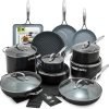 Anniversary Celebration while stocks last：GreenPan 22 Piece Valencia Pro Ceramic Nonstick Cookware Set, PFAS-Free, Induction Ready, Hard Anodized Pots & Pans with Lids, Compatible on All Cooktops, Dishwasher & Oven Safe