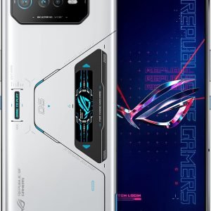 ASUS ROG Phone 6 Cell Phone, 6.78” FHD+ 2448x1080 165Hz, 6000mAh Battery, 50MP/13MP/5MP Triple Camera, 12MP Front, 12GB RAM, 256GB, 5G LTE Unlocked Dual SIM, White, AI2201-12G256G